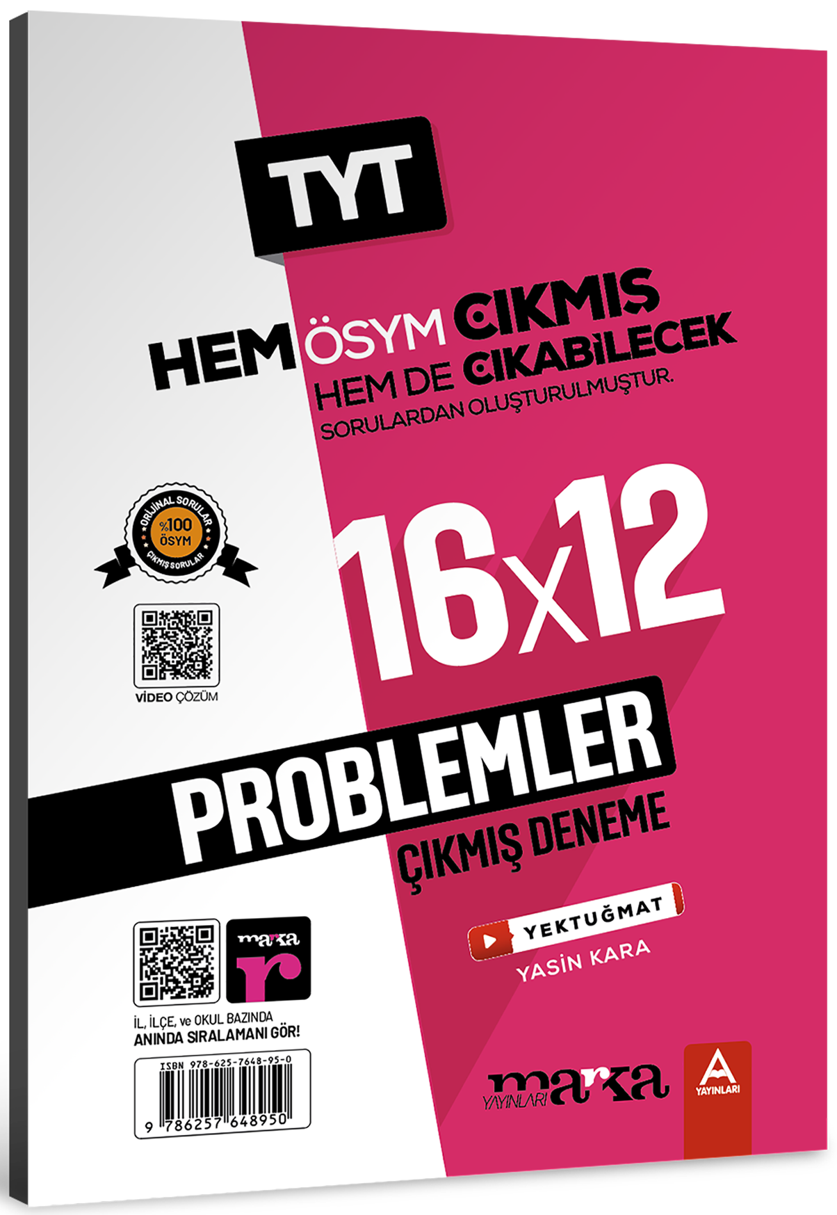 2026  TYT Problemler ÖSYM Çıkmış ve Çıkabilecek Sorulardan Oluşturulmuş 16 Deneme Sınavı Tamamı Video Çözümlü Marka Yayınları